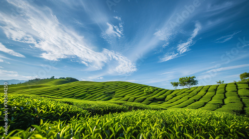 landscape with green field and sky