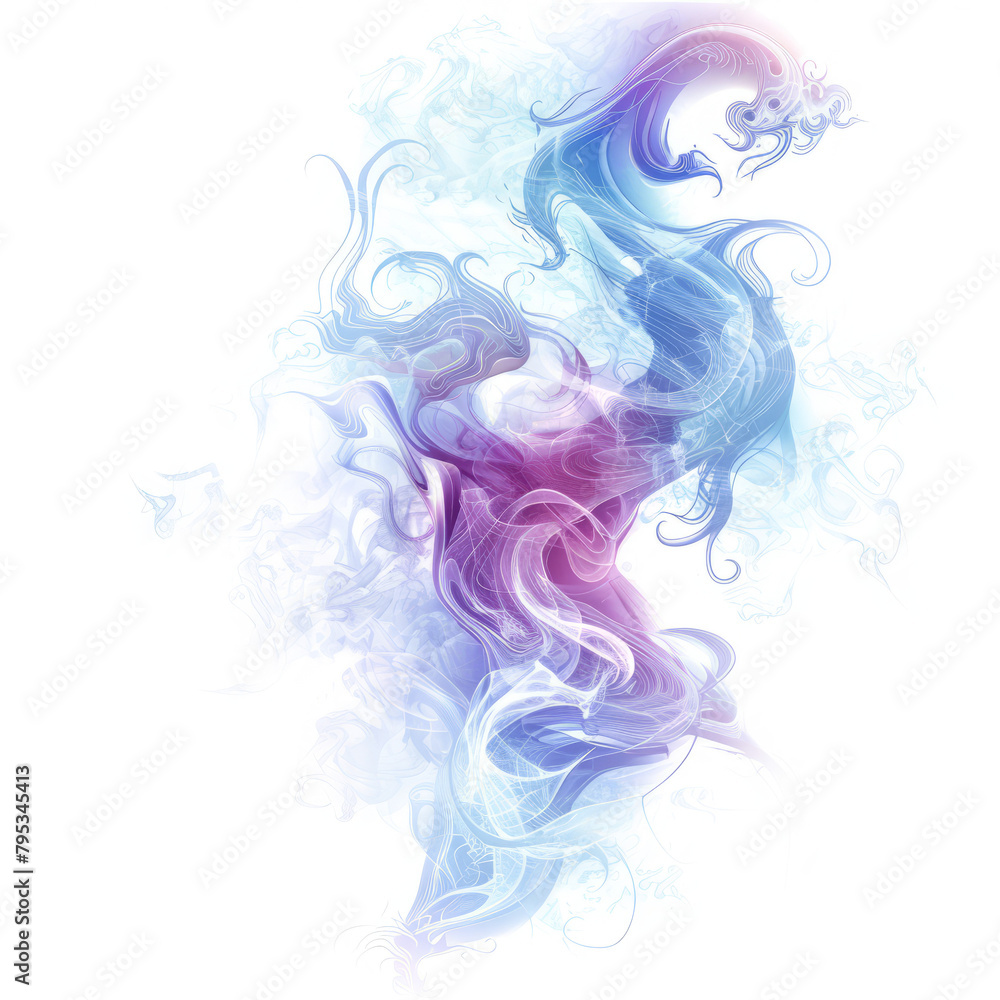 Fototapeta premium Swirling clouds of iridescent mist, coalescing into the form of an arcane .