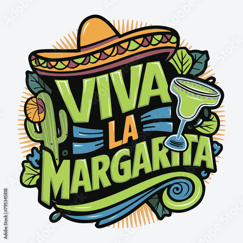 Viva La Margarita cinco de mayo typography t shirt vector and print template © CreativeTShirt