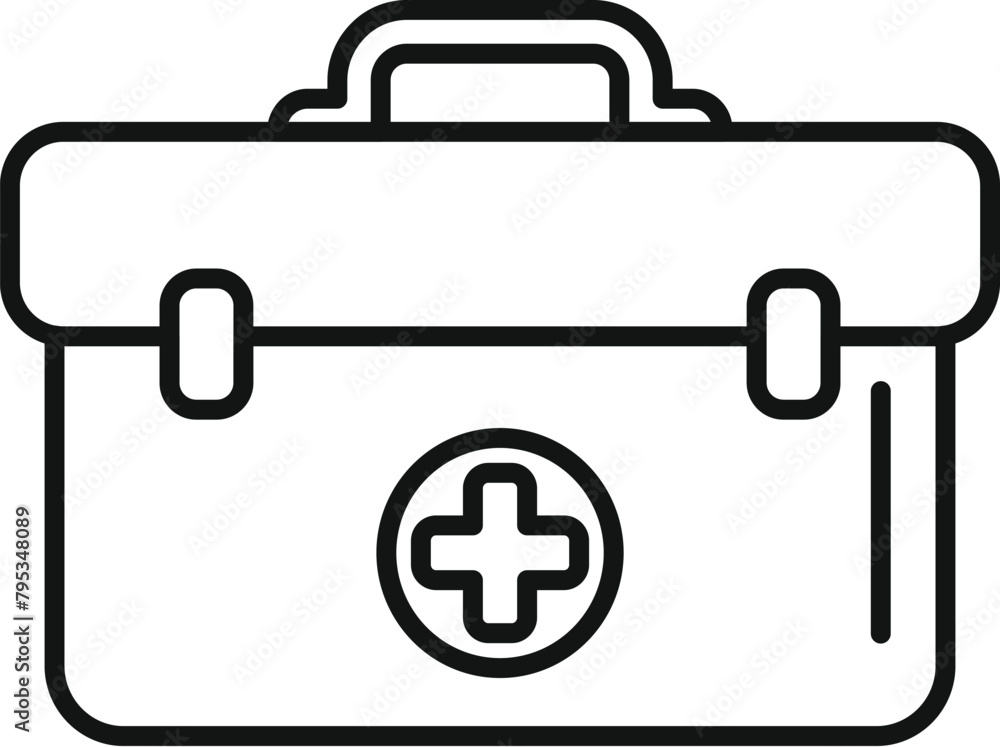 Medical first aid box icon outline vector. Healthcare case. Rescue assistance injury Medical first aid box icon outline vector. Healthcare case. Rescue assistance injury