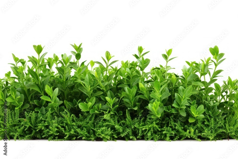 Fototapeta premium Green bush plant hedge herbs.