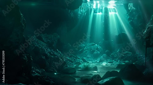 underwater light that forms a christian cross photo