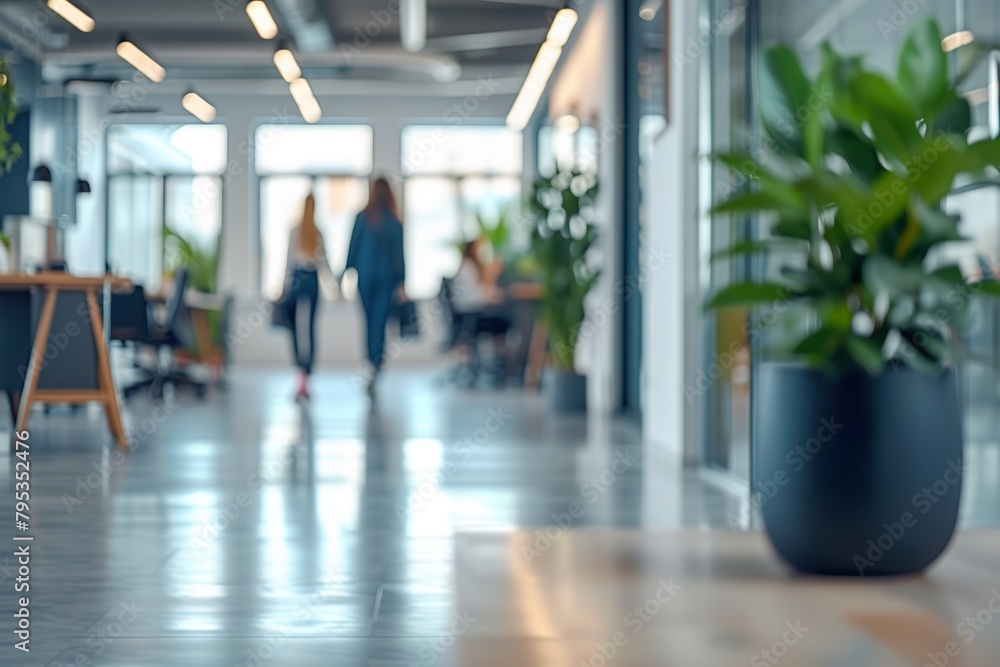 Unfocused scene of a stylish urban office, coworking venue Unfocused scene of a stylish urban office, coworking venue