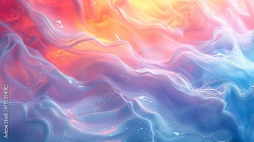 Holographic neon background, Colorful psychedelic abstract. Pastel color waves for the background