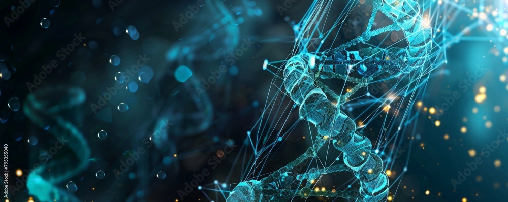Illustration of DNA Futuristic digital Abstract background for Science and technology. Illustration of DNA Futuristic digital Abstract background for Science and technology.