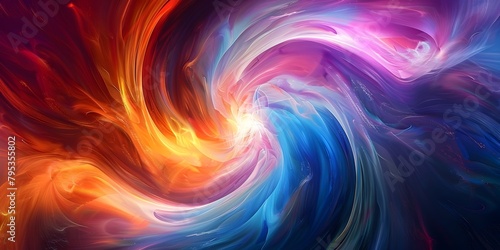 Vibrant Swirling Vortex of Colorful Digital Energy Creating Hypnotic Abstract Background