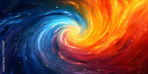 Mesmerizing Spiral Vortex of Vibrant Cosmic Energy in Captivating Digital Artwork