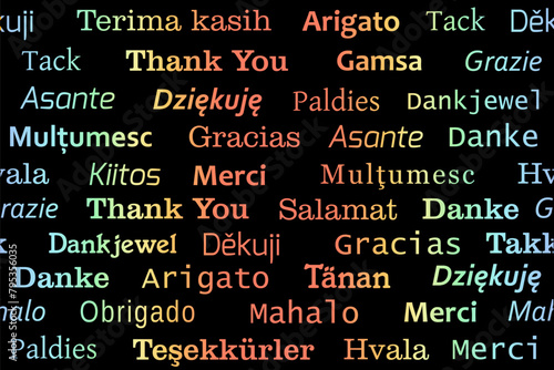 Thank you languages seamless vector design