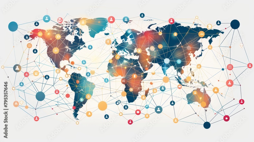 Fototapeta premium Craft a visually striking representation of the global network
