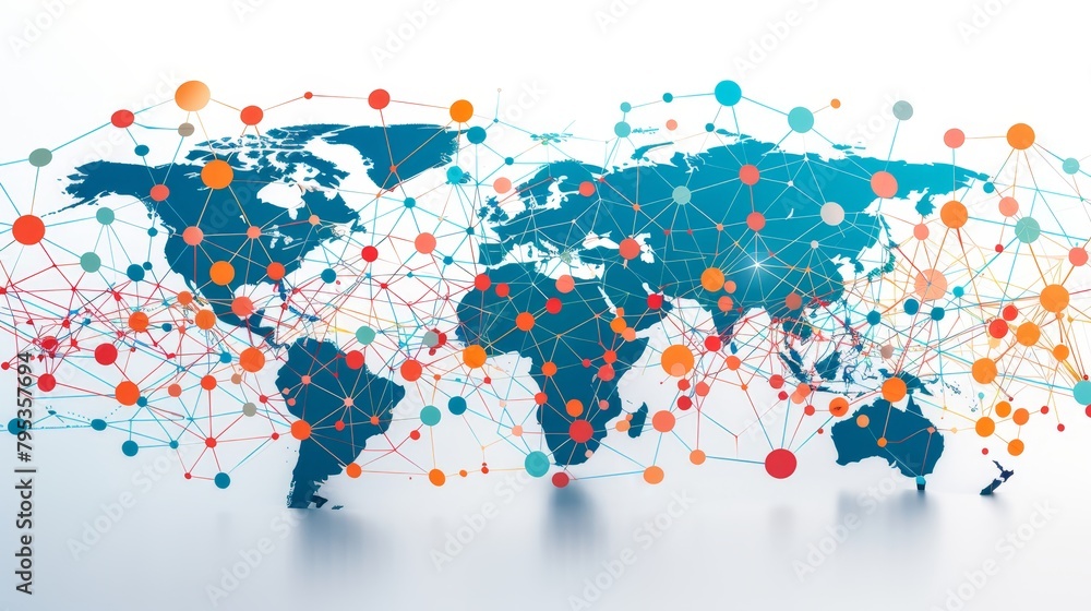 Craft a visually striking representation of the global network Craft a visually striking representation of the global network