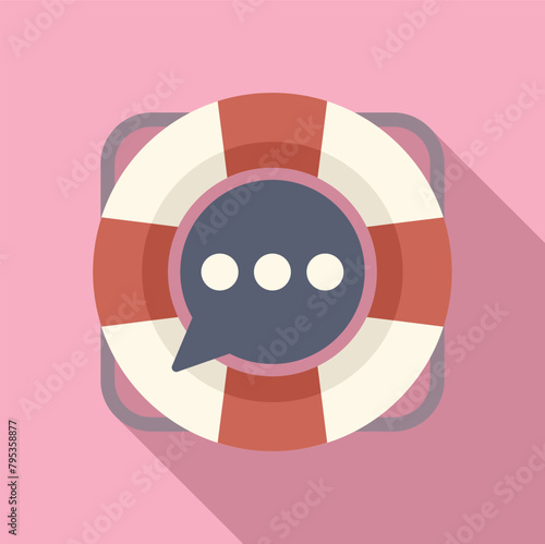 Help chat support icon flat vector. Professional tech. Modern mobile