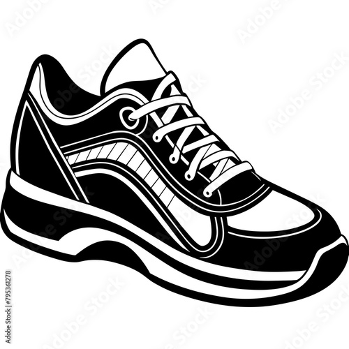       Sport shoe vector illustration silhouette design.
