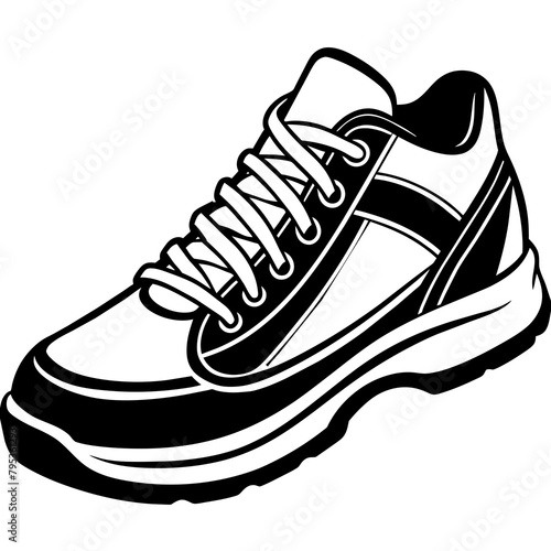       Sport shoe vector illustration silhouette design.
