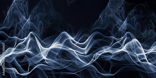 Abstract art of smoke waves in motion on a dark backdrop, capturing fluidity and elegance.