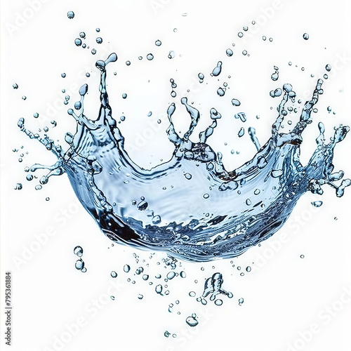 water splashon white background,splashes a clean water on white background
 photo