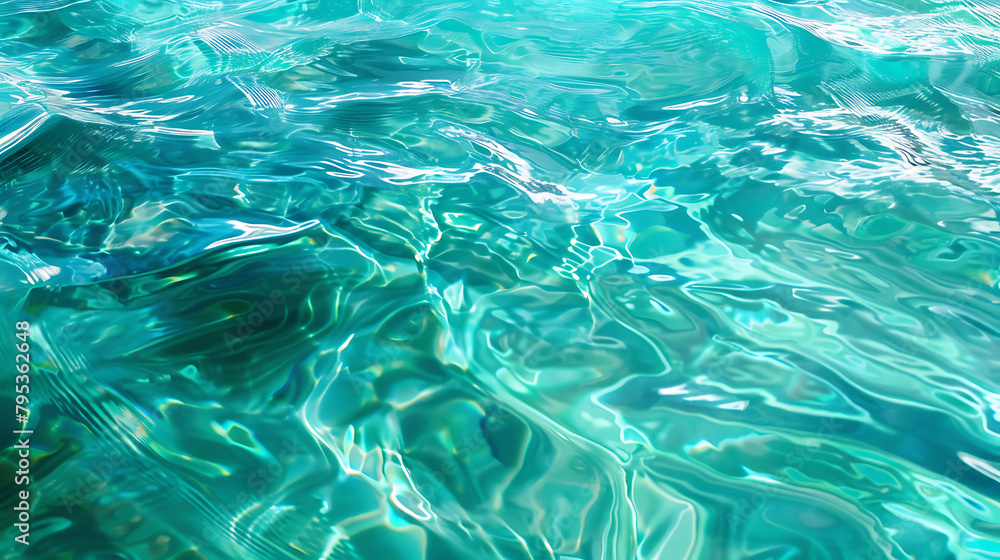 a serene blue ocean with a lone fish swimming in the distance a serene blue ocean with a lone fish swimming in the distance