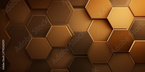 Brown hexagons pattern on brown background. Genetic research, molecular structure