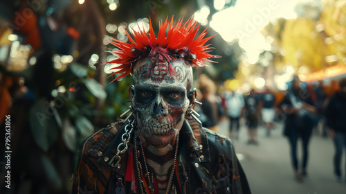 Dead punk in the street, fantastic makeup or reality