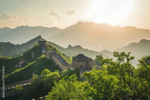 Beauty of Beijing skyline showcasing the Great Wall , Ai generated photo