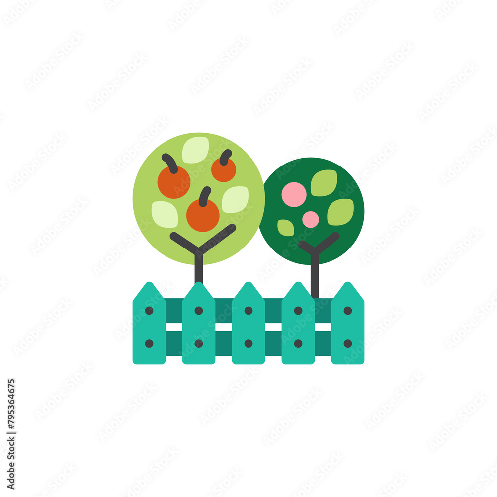 Fototapeta premium Fruit orchard flat icon