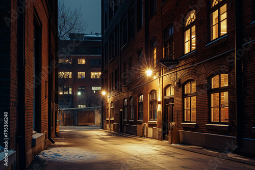 Evening Glow in Old European Town.