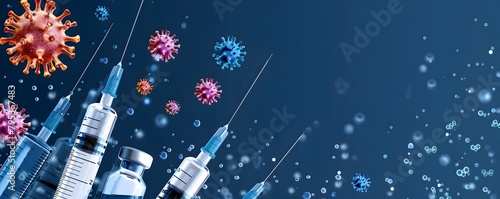 of Syringe Needles and Vaccine Vials for Virus Pandemic Prevention and Treatment Development photo