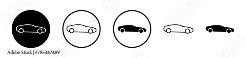 Car Side View Icon Set. Various Car Designs from a Side Perspective. photo