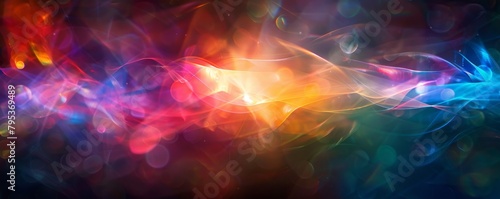 A stunning prism light leak colorful photo overlay set against a sleek black background, adding a vibrant and dynamic touch to any image or design. photo