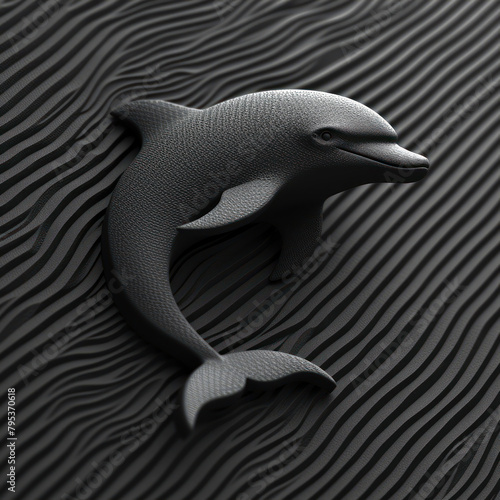 Cute Dolphin Logo extreme closeup. Generative AI