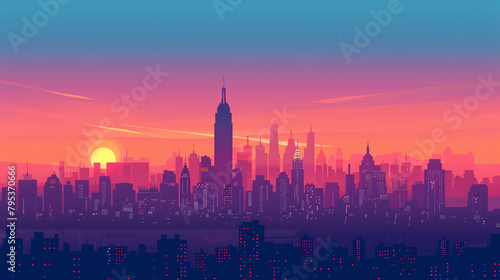 New York scene in flat graphics © Ricardo Costa