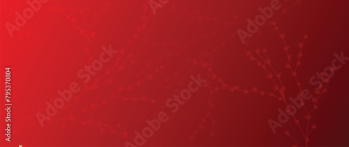 Happy Chinese new year background vector. Luxury wallpaper design with chinese flower on red background. Modern luxury oriental illustration for cover, banner, website, decor.