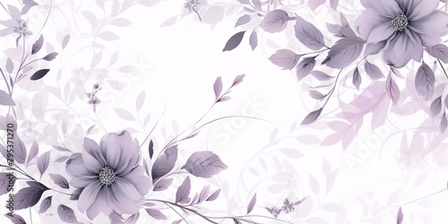 Subtle lavender and misty grey floral illustration creating a calm seamless background.
