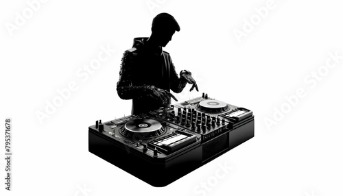 Wallpaper Mural DJ booth shadow on white background Torontodigital.ca