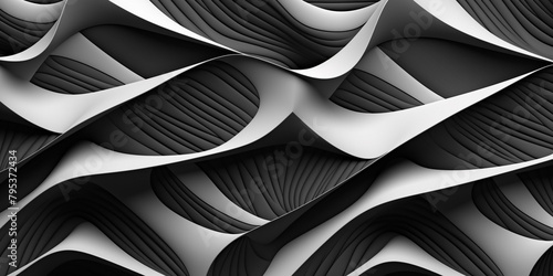 Geometric lines interweaving to create a modern and dynamic black and white background.
