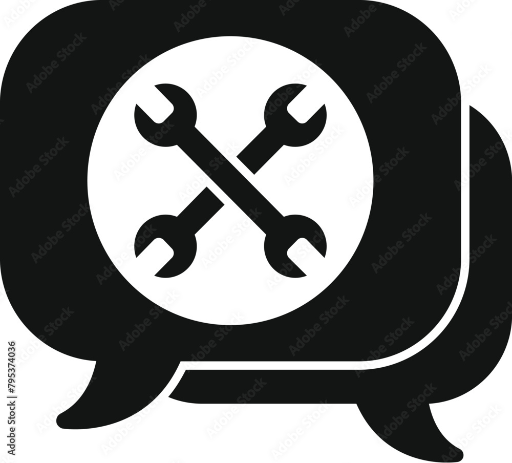 Tech chat support icon simple vector. Call center. Info online app Tech chat support icon simple vector. Call center. Info online app