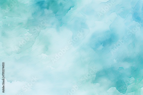 Cyan watercolor background texture soft abstract illustration blank empty with copy space 