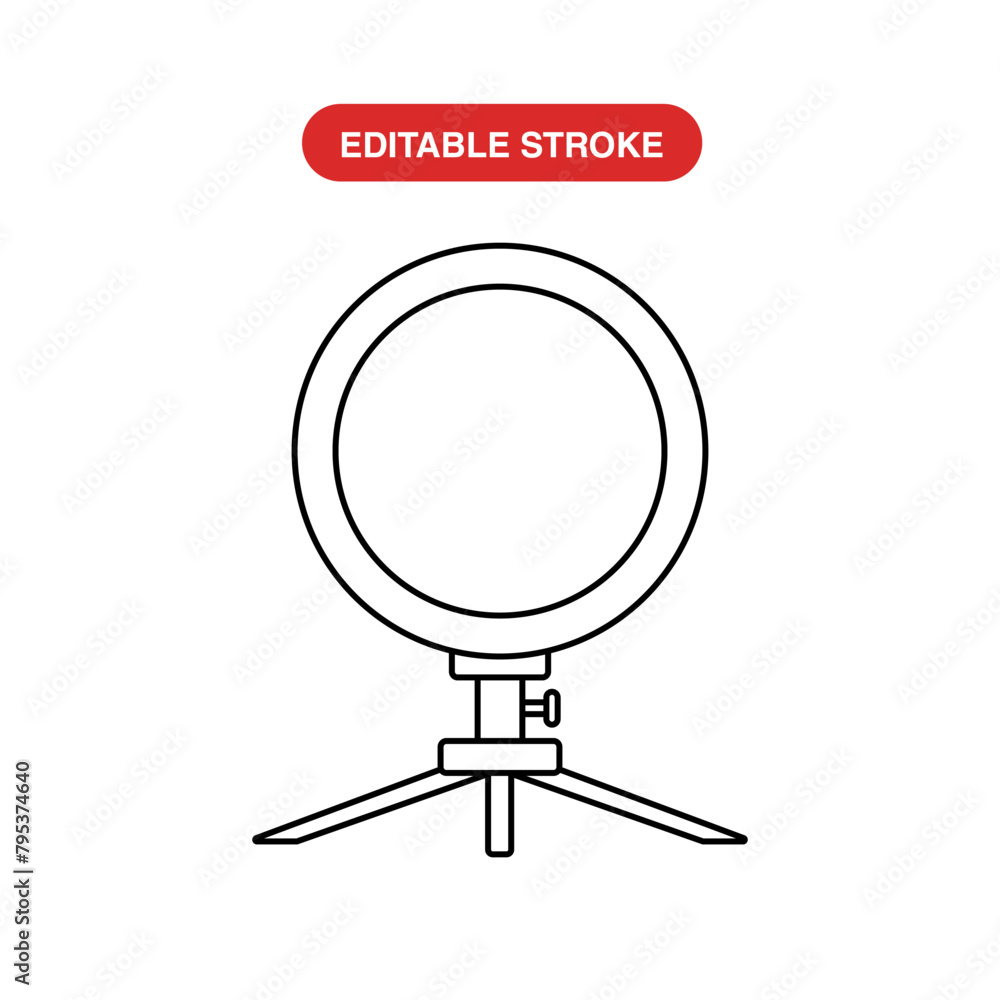 professional photo ring light icon with editable stroke professional photo ring light icon with editable stroke