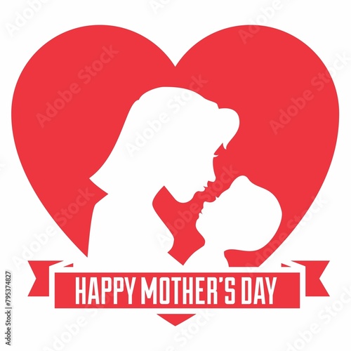 Mother's day greeting card,Happy Mothers Day lettering. Handmade calligraphy vector illustration design . Mother's day card background, 12 May special design or logo concept. © $anka