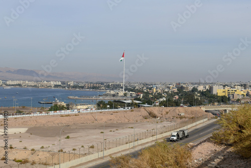 view at the red sea at Aqaba on Jordan