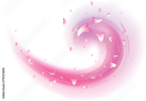 Pink swirls with flower petals