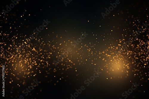 Gold banner dark bokeh particles glitter awards dust gradient abstract background