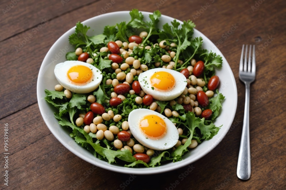Bean, coriander, egg salad Bean, coriander, egg salad