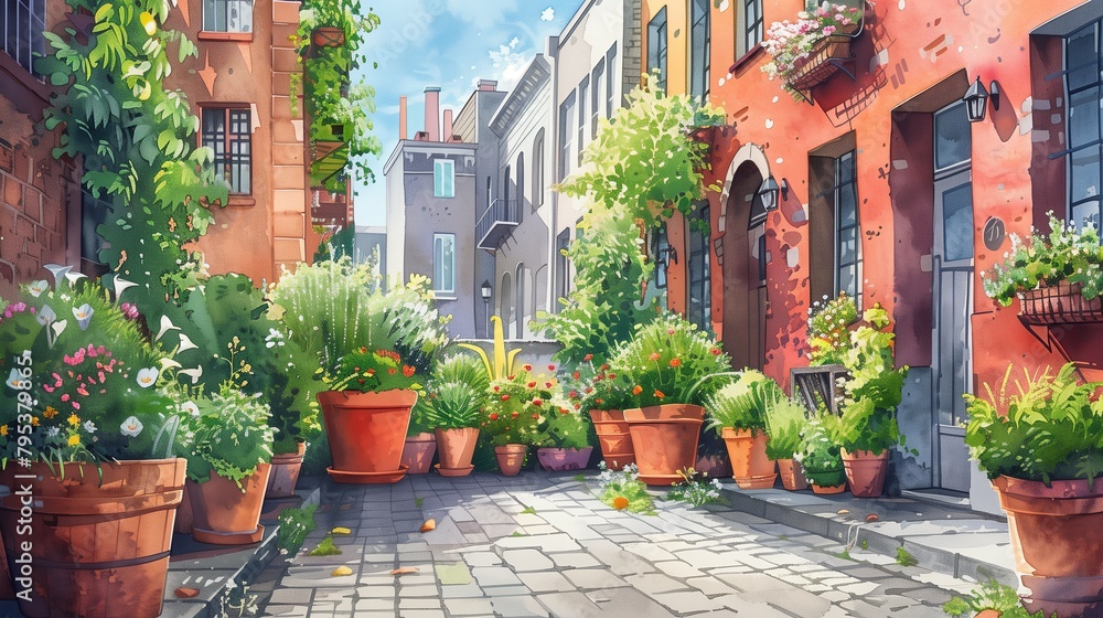 City Planters: Urban Gardening in Colorful Street Scenes
