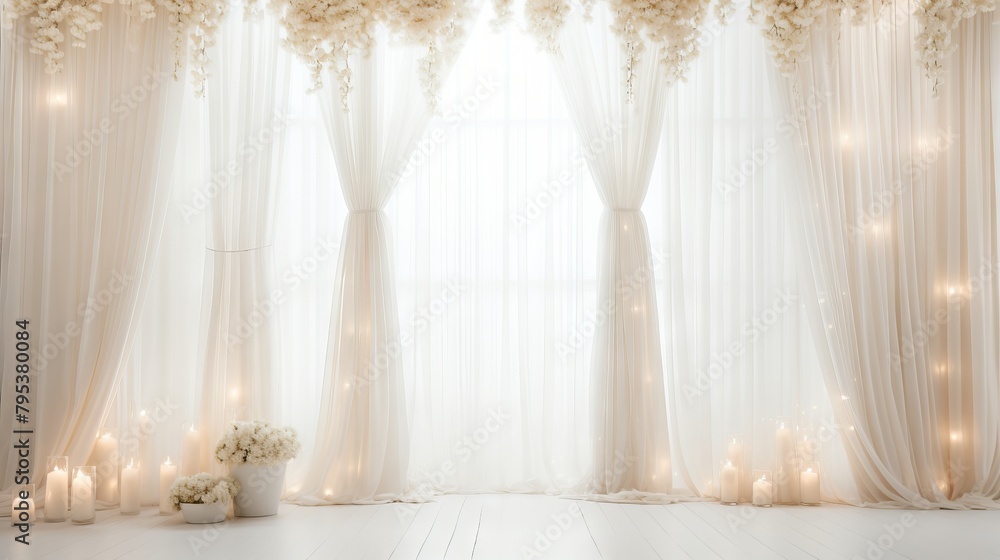White backdrop with soft and inviting lighting White backdrop with soft and inviting lighting
