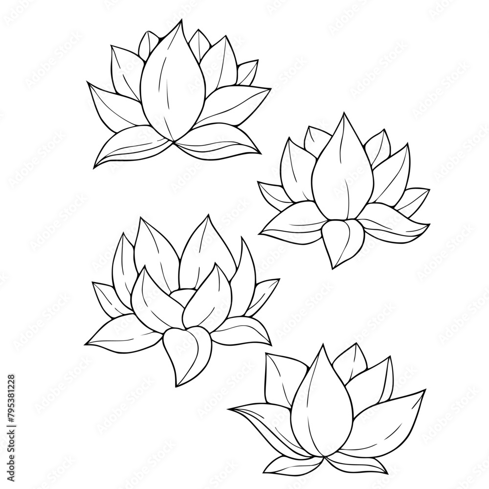 a set of contra-painted water lilies a set of contra-painted water lilies