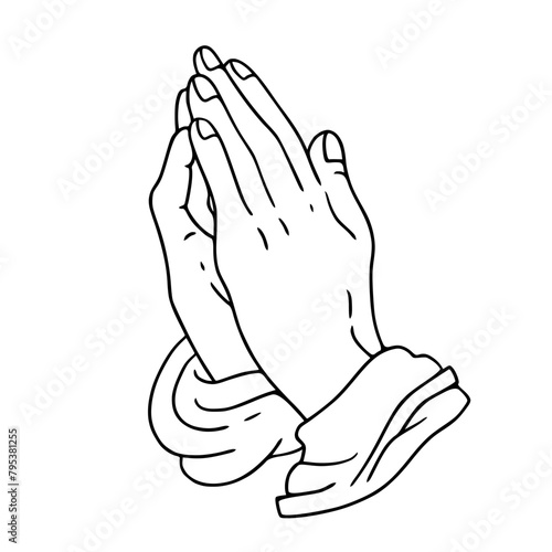 illustration of hands folded in a prayer gesture