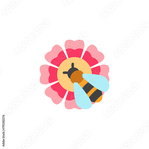 Bee Pollination flat icon
