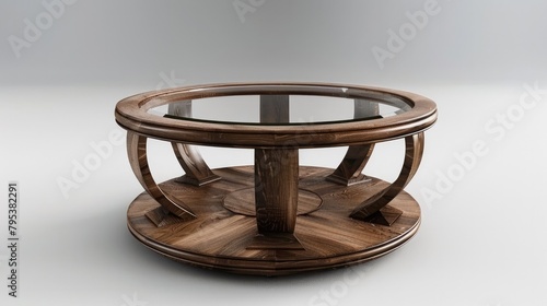 Three Dimensional Rendering of a Modern Wooden Coffee Table