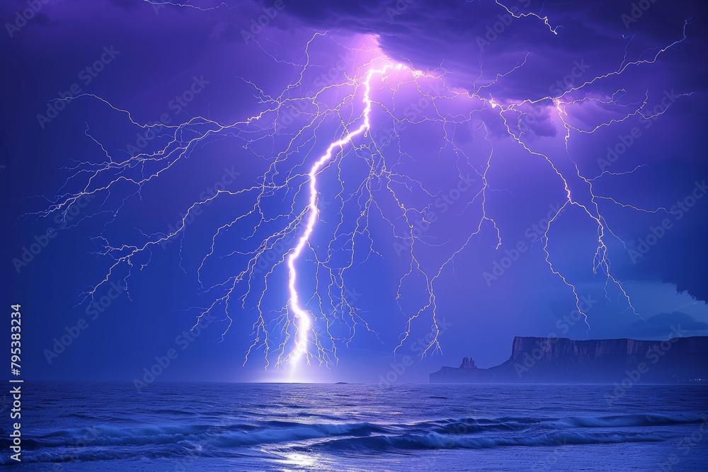 Lightning Storm Over Body of Water Lightning Storm Over Body of Water