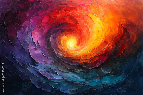 Hypnotic spirals of color spiraling into infinity, drawing the viewer into a mesmerizing vortex of abstract beauty.